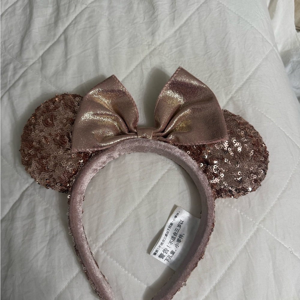 Sequin Mouse Ears Headband with Bow